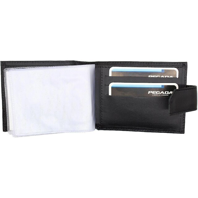 Carteira Masculina Pegada Porta Cartão Documento C/ Lapela