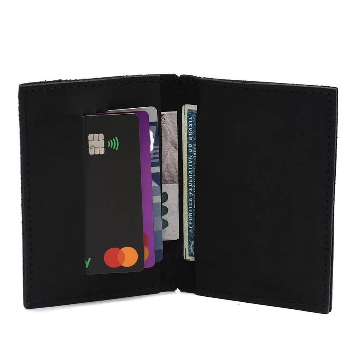 Carteira Masculina Porta Cartão em Couro Compacta e Discreta Envio Rápido - Preto Menor preço em Carteira Masculina Porta Cartão em Couro Compacta e Discreta Envio Rápido - Preto