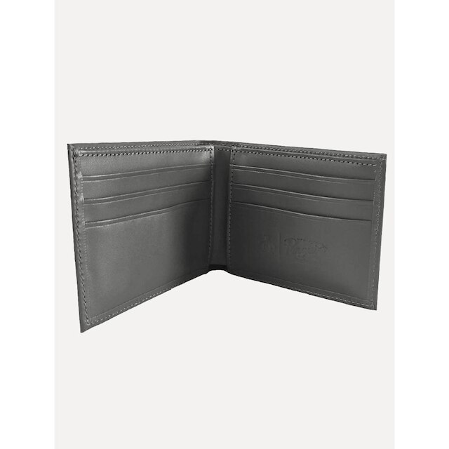 Carteira Original Penguin Masculina Couro Lisa Logo Grafite