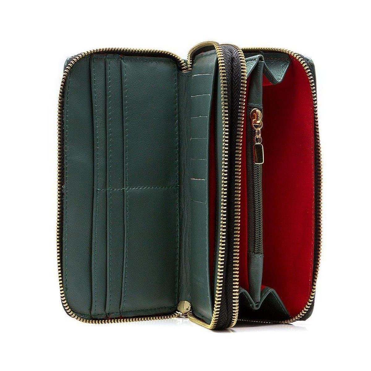 Carteira Pier 15 Couro Comfort CF-001 Feminina - Verde Menor preço em Carteira Pier 15 Couro Comfort CF-001 Feminina - Verde