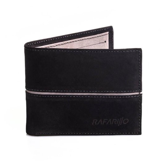 Carteira Rafarillo Couro Porta-Cartão Masculina - Preto