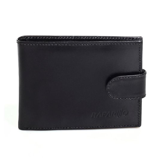 Carteira Rafarillo Couro Porta-Documentos Básica Masculina - Preto