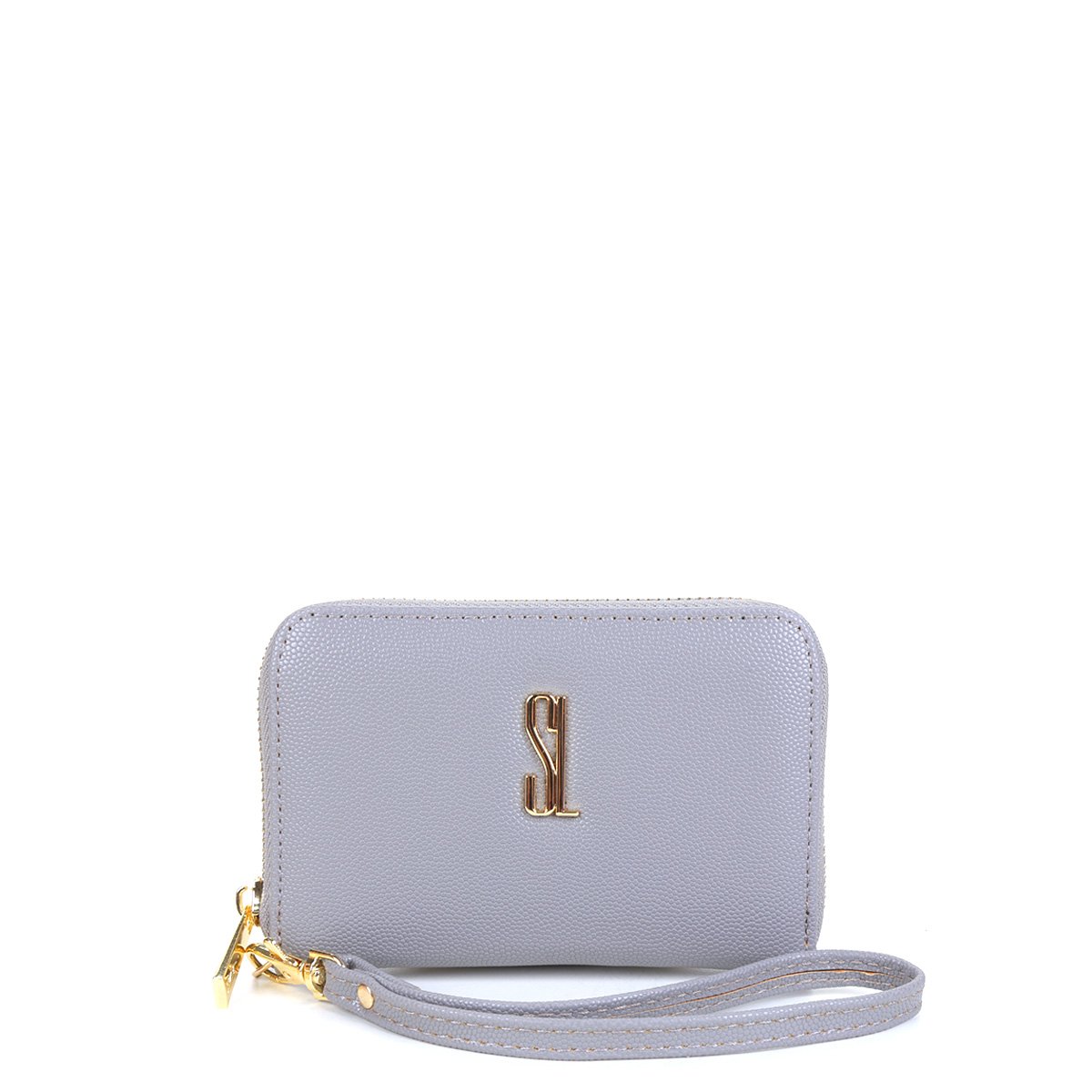 Carteira Santa Lolla Com Zíper Feminina - Cinza Menor preço em Carteira Santa Lolla Com Zíper Feminina - Cinza