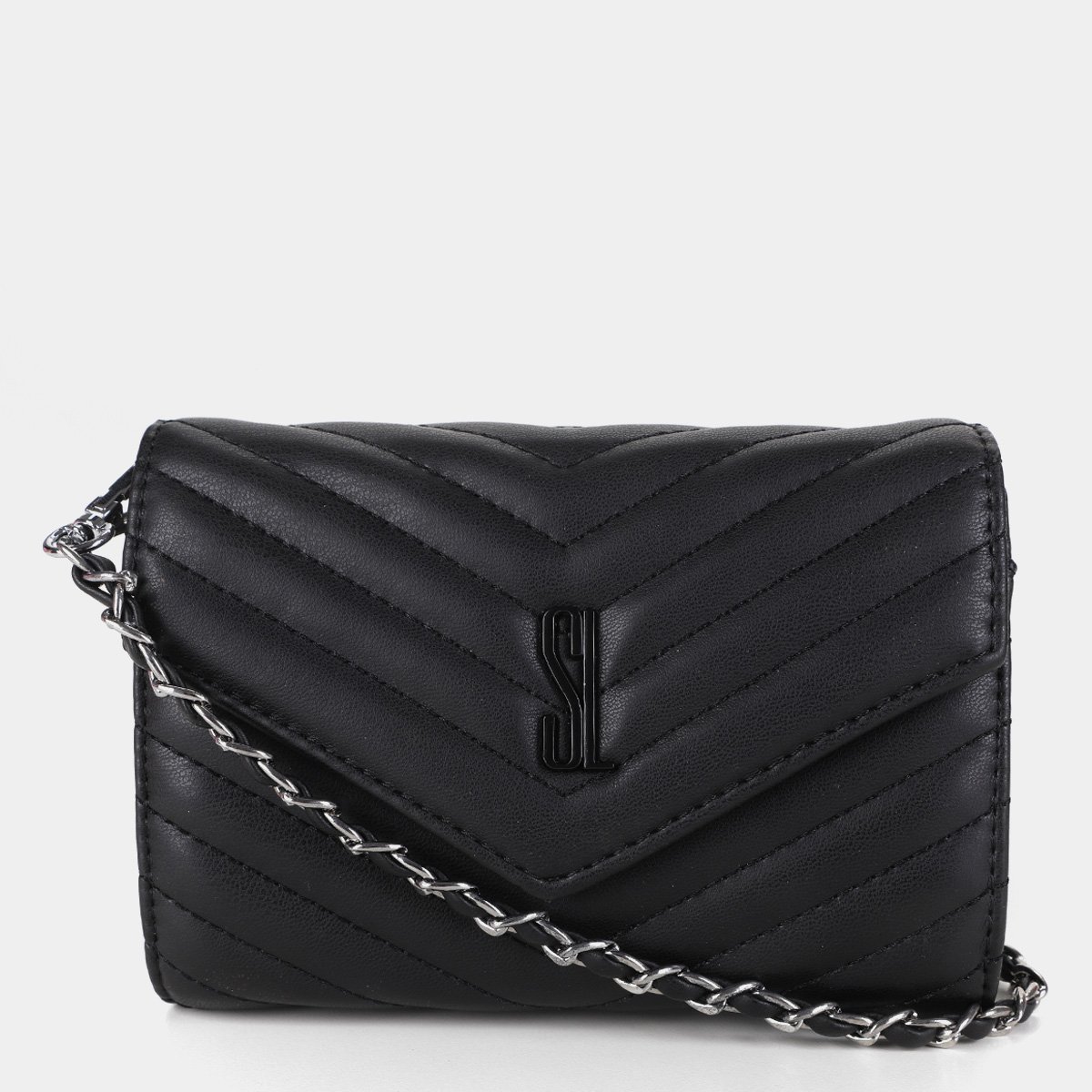 Carteira Santa Lolla Matelassê Alça Corrente Feminina - Grafite Menor preço em Carteira Santa Lolla Matelassê Alça Corrente Feminina - Grafite