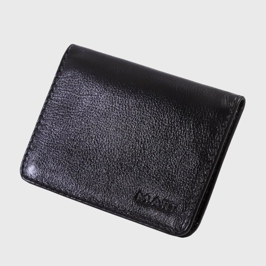 Carteira Slim Couro Preta M.Art Masculina 154 - Preto