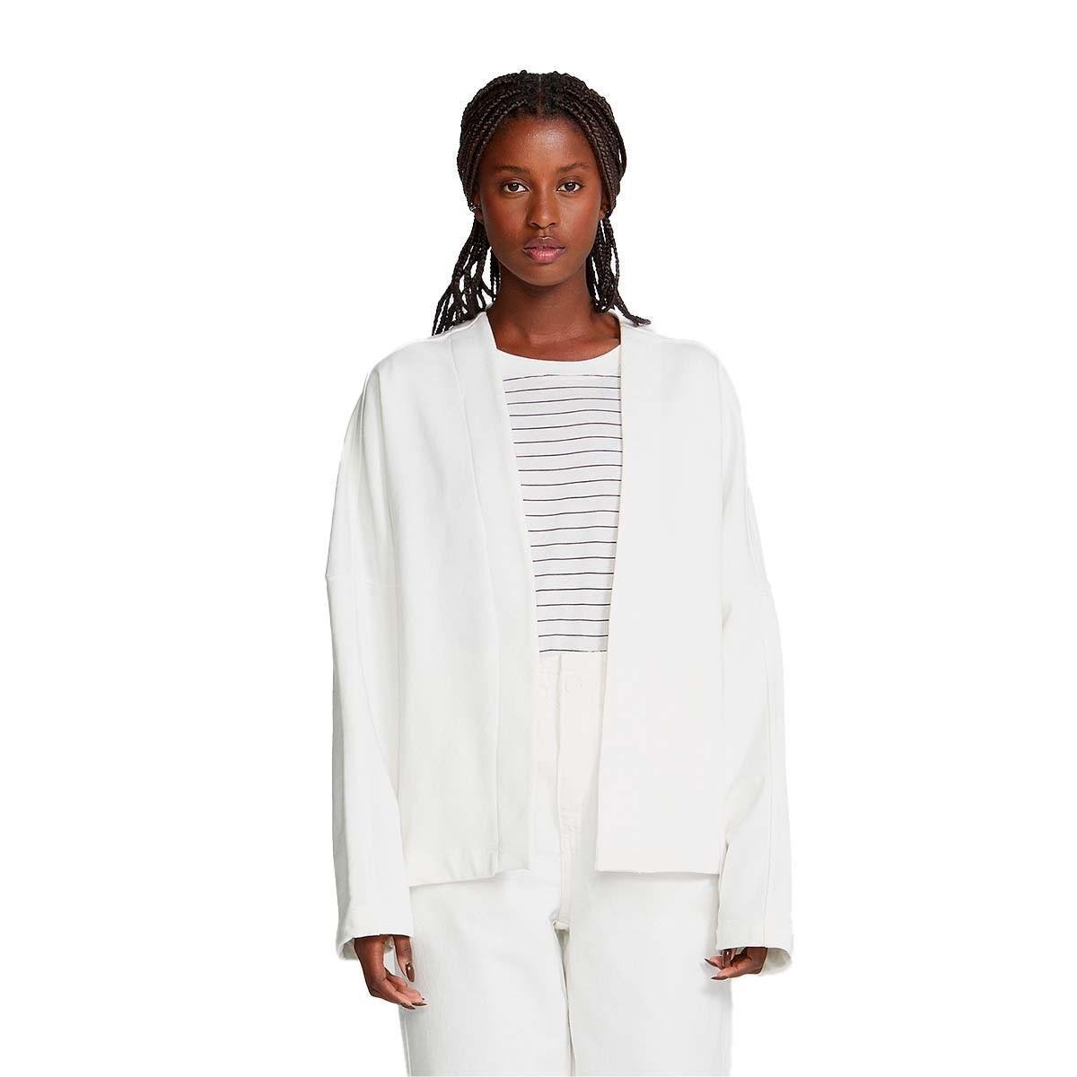 Casaco Básico Feminino Em Algodão Peluciado Oversized - 06DJNMCEN1 - Off White Menor preço em Casaco Básico Feminino Em Algodão Peluciado Oversized - 06DJNMCEN1 - Off White