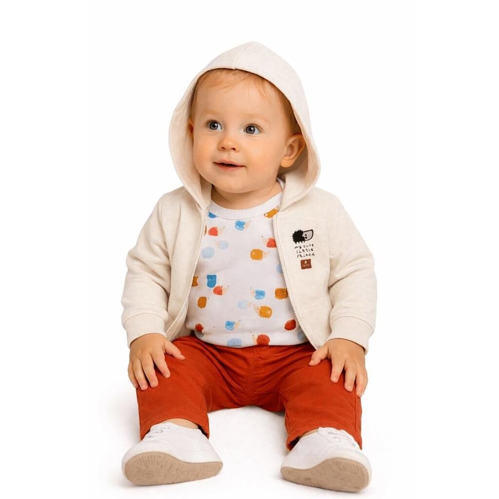 Casaco Bebê Menino Branco Fofuxo Alphabeto Cru