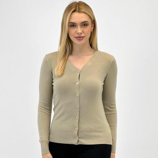 Casaco Blue Rose Cardigan Botão Feminino