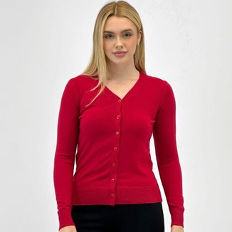 Casaco Blue Rose Cardigan Botão Feminino