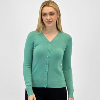 Casaco Blue Rose Cardigan Botão Feminino