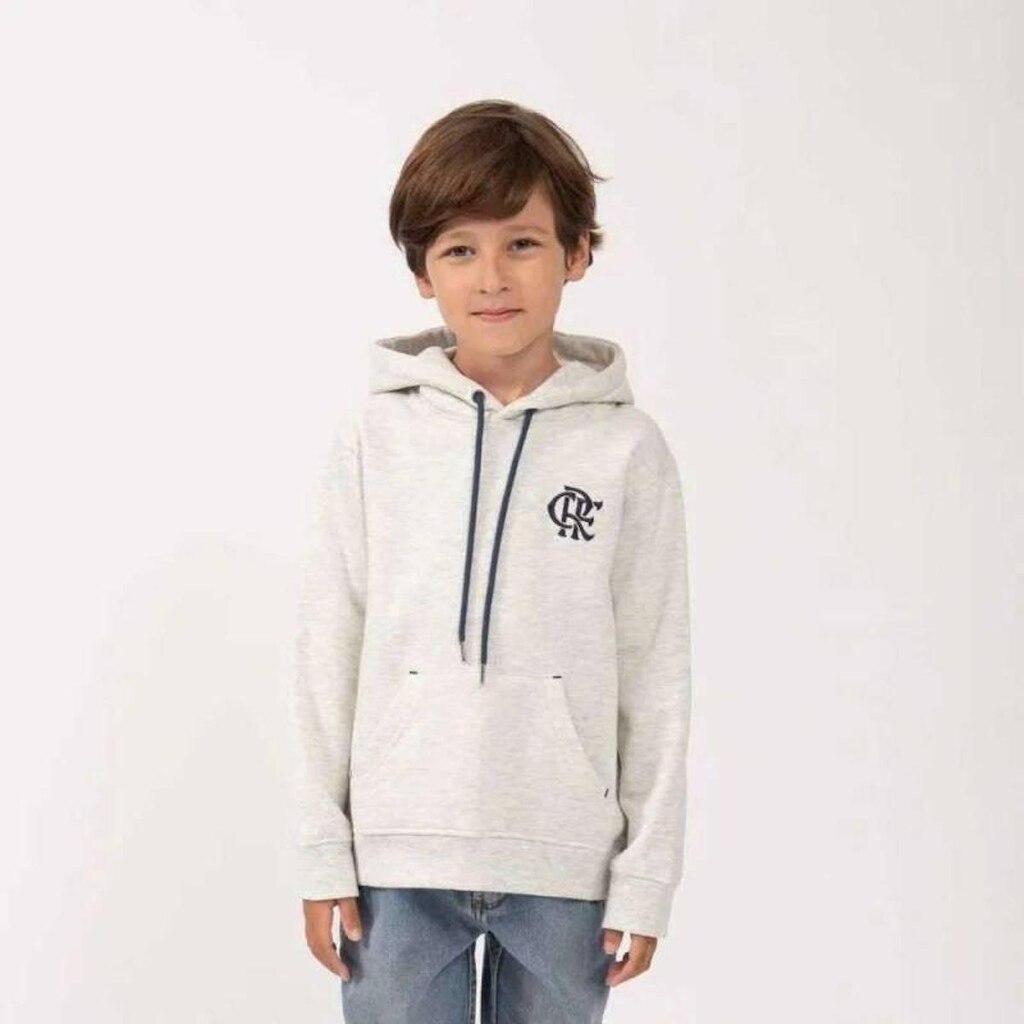 Casaco Braziline Flamengo C Capuz - Infantil - Cinza