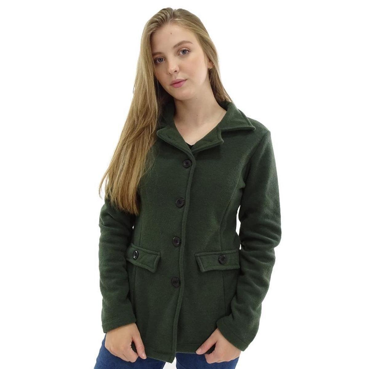 Casaco Caluf Blazer Estilo Plush 21152 - Verde Menor preço em Casaco Caluf Blazer Estilo Plush 21152 - Verde