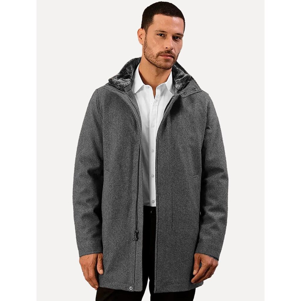 Casaco Calvin Klein Jeans Masculina Lã Alongado Cinza Mescla CME85569 0966
