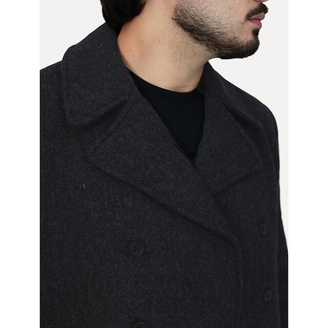 Casaco Calvin Klein Jeans Masculina Lã Liso Botões Preto