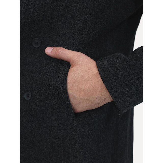 Casaco Calvin Klein Jeans Masculina Lã Liso Botões Preto