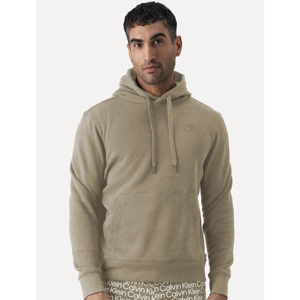 Casaco Calvin Klein Jeans Masculino Hoody Cotton CK Bordado Cáqui Médio