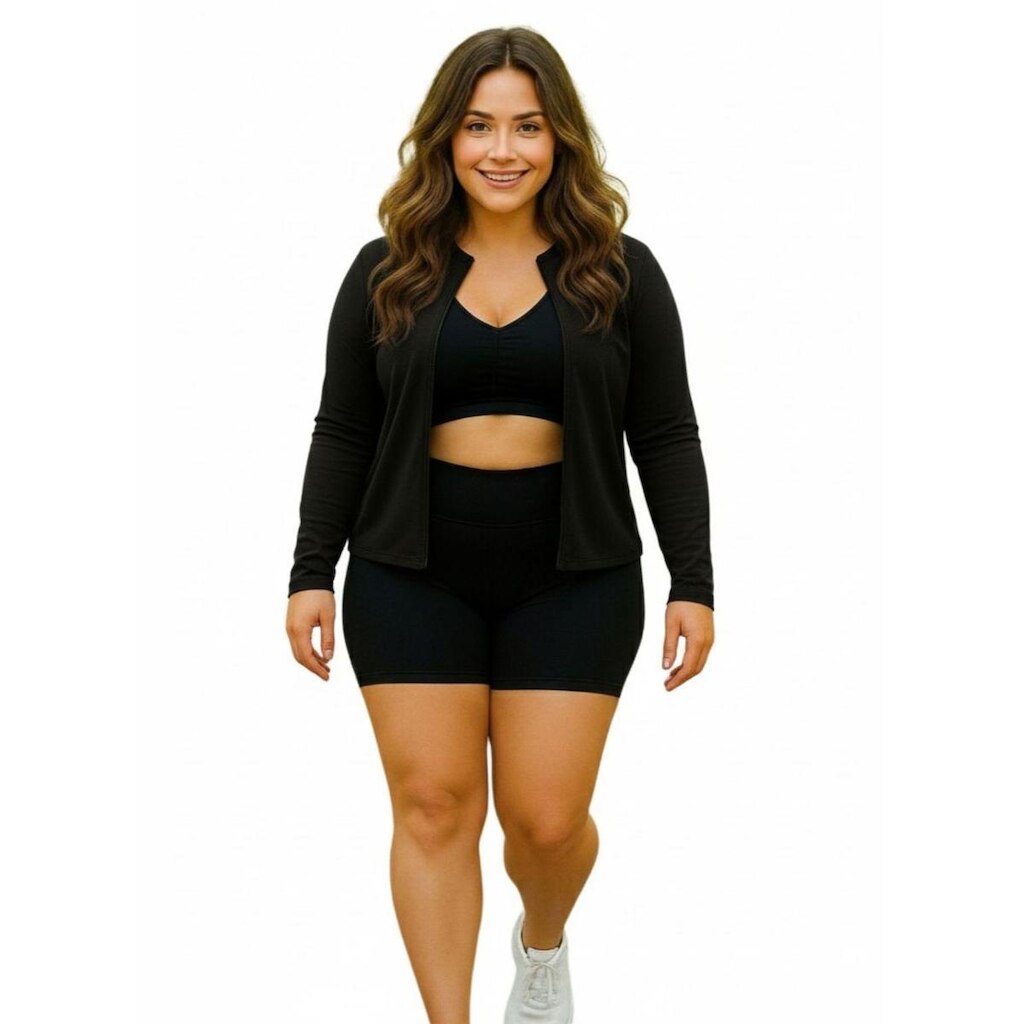 Casaco Camisa Sem Zíper Proteção UV FPU50 Feminino Plus Size