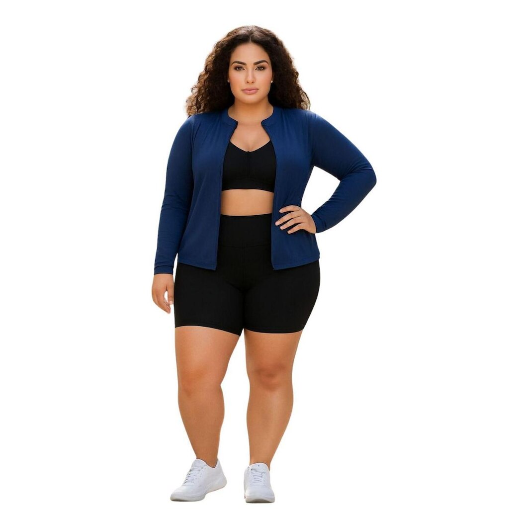 Casaco Camisa Sem Zíper Proteção UV FPU50 Feminino Plus Size