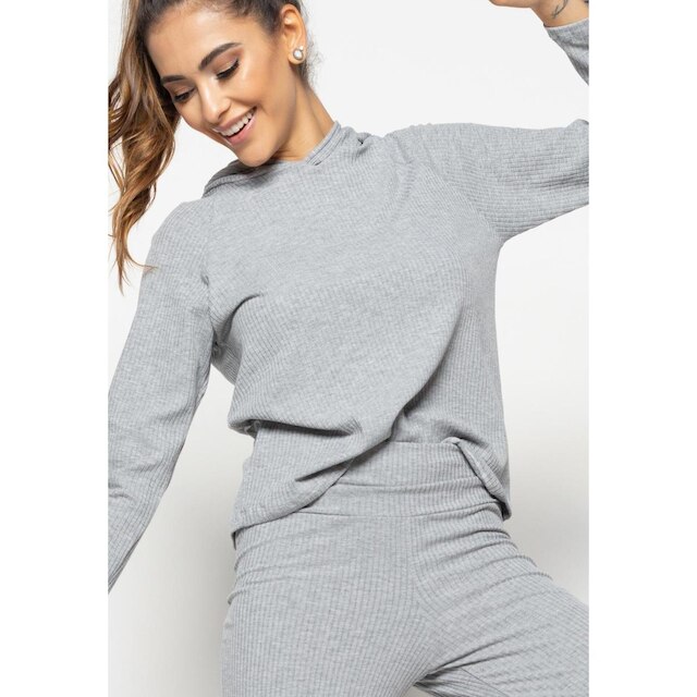 Casaco Comfy Malha Canelada Com Capuz Salvatore Fashion