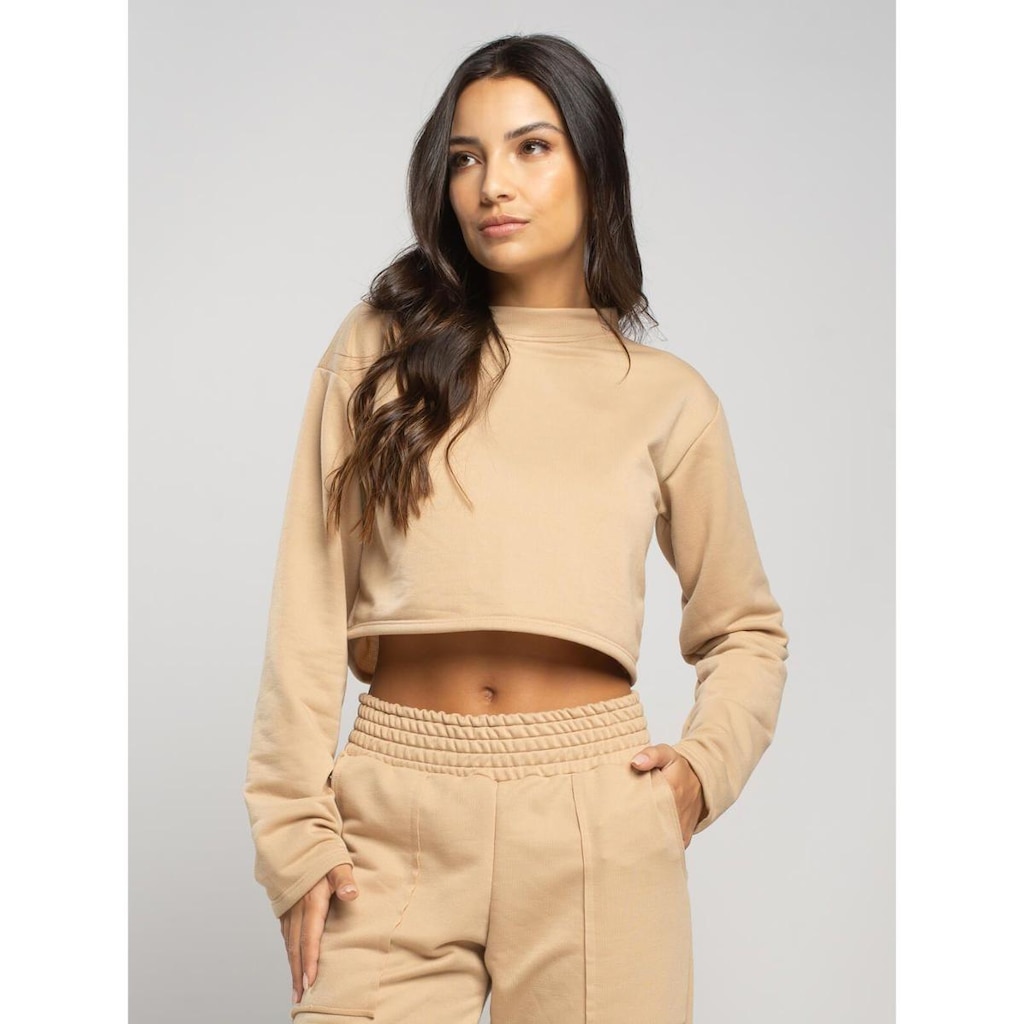 Casaco Cropped Manga Longa Moletinho Feminino Moda Casual