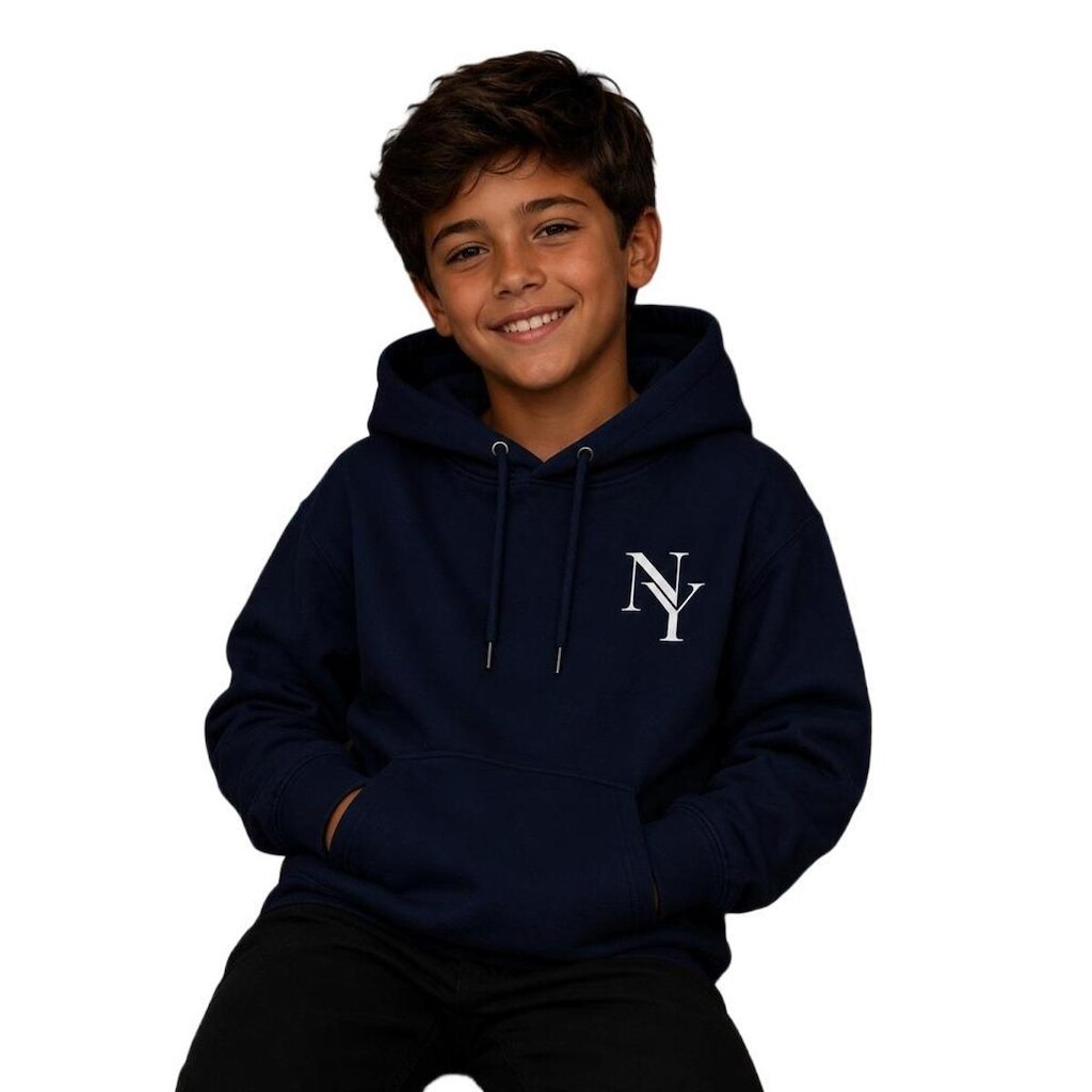 Casaco de Moletom 100% Algodão Infantil Menino Estampa NY