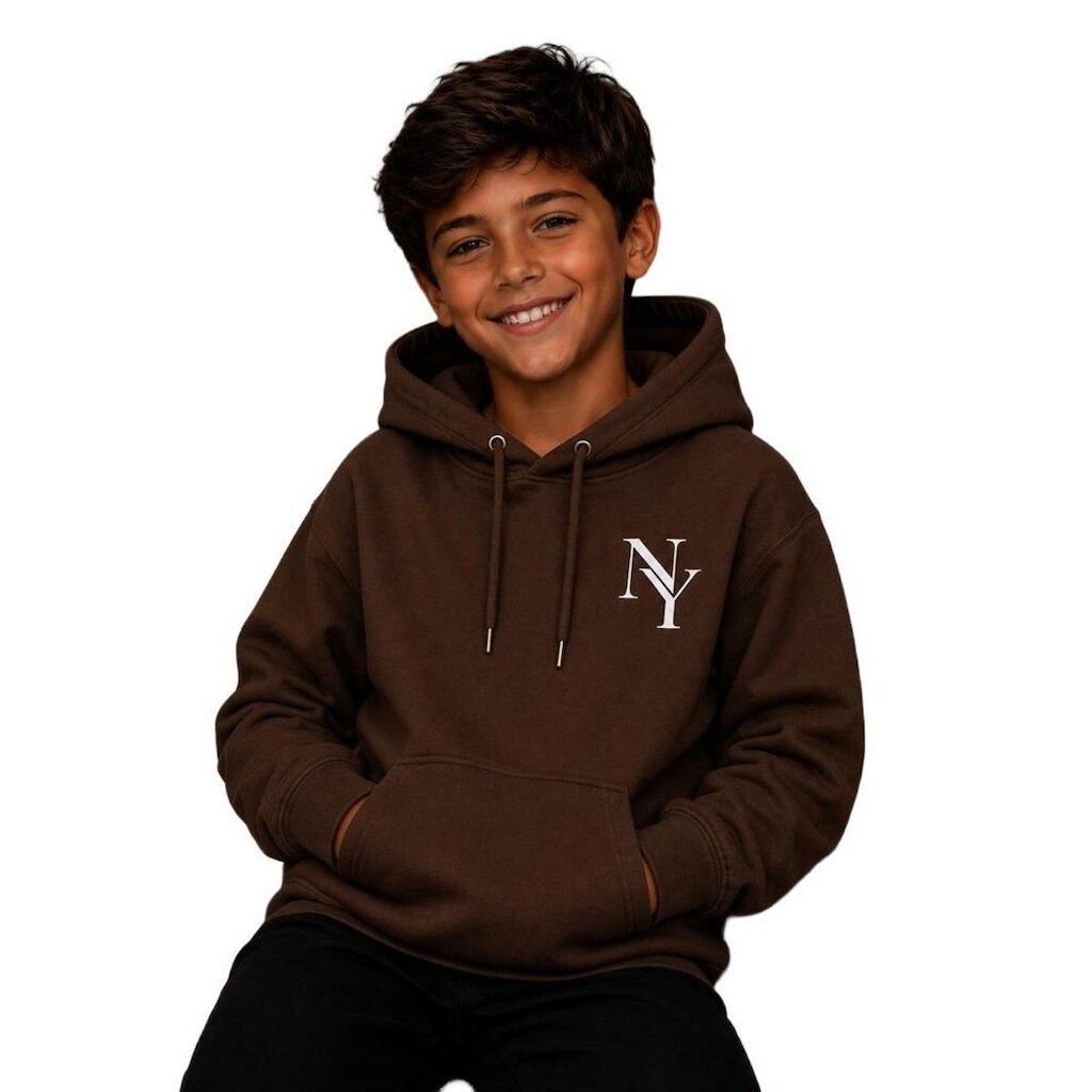 Casaco de Moletom 100% Algodão Infantil Menino Estampa NY