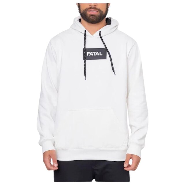 Casaco de Moletom Fatal Fechado Fechado Off White