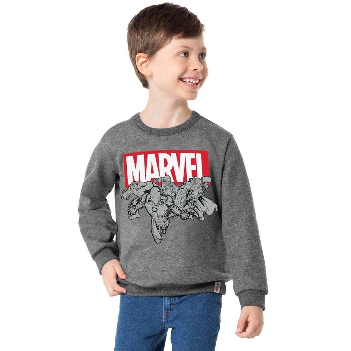 Casaco de Moletom Infantil Marvel Malwee Kids AZUL Zattini