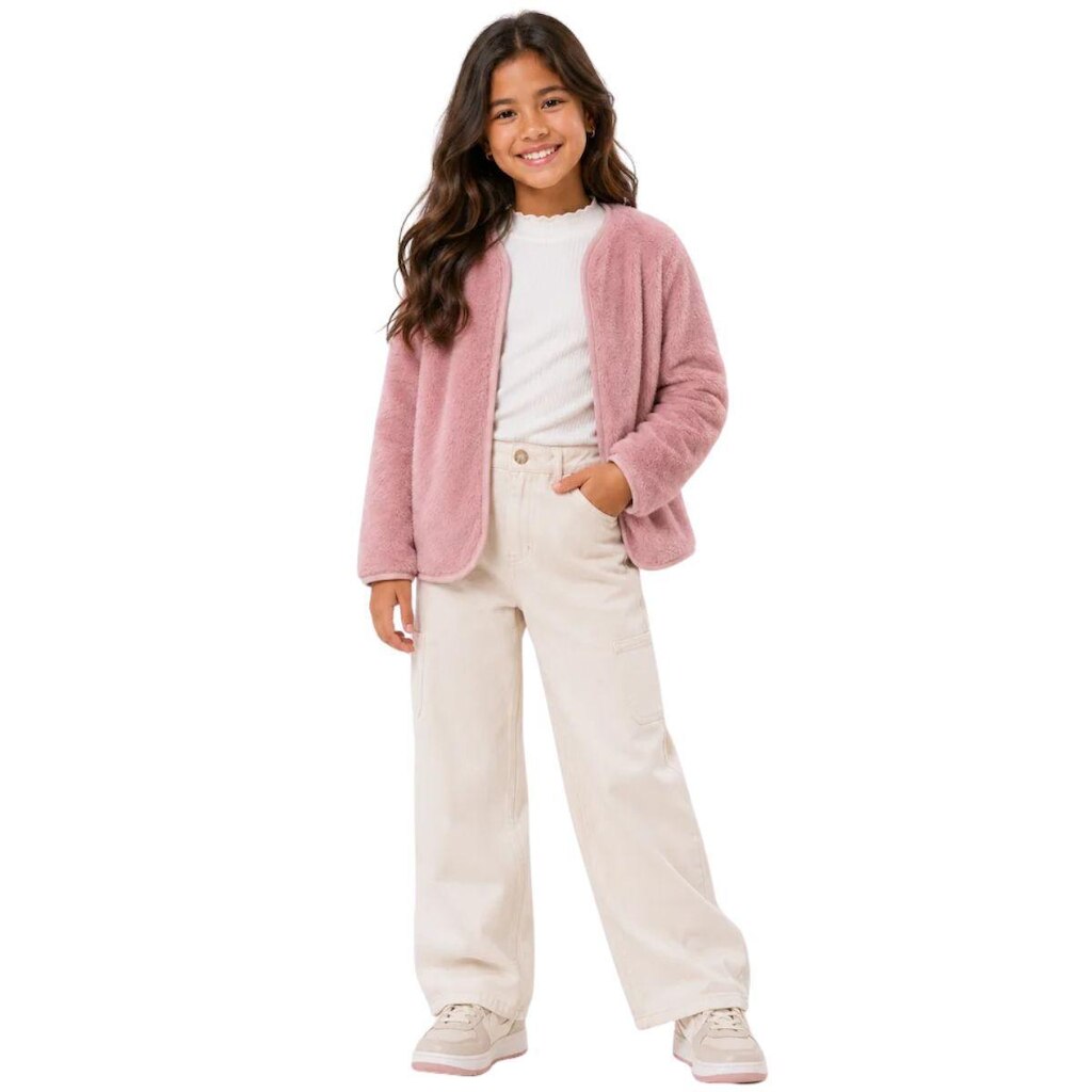 Casaco de Pelo Infantil para Meninas Inverno