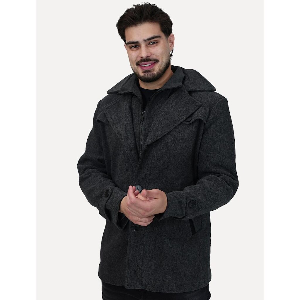 Casaco Dixen Masculina Blazer Gola Removível Cinza