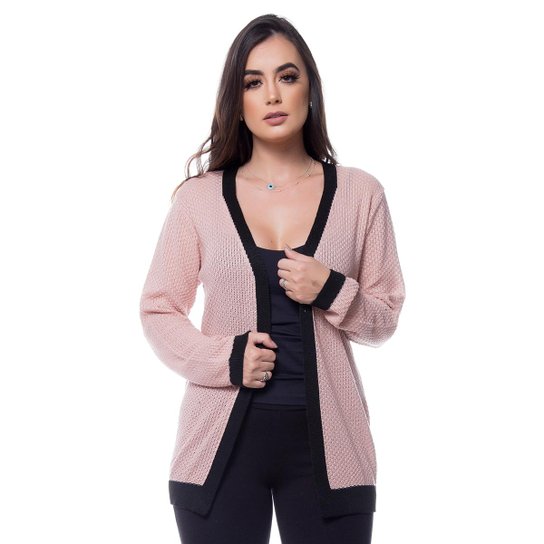 Casaco Eliza Tricot Manga Longa Feminino - Rosa