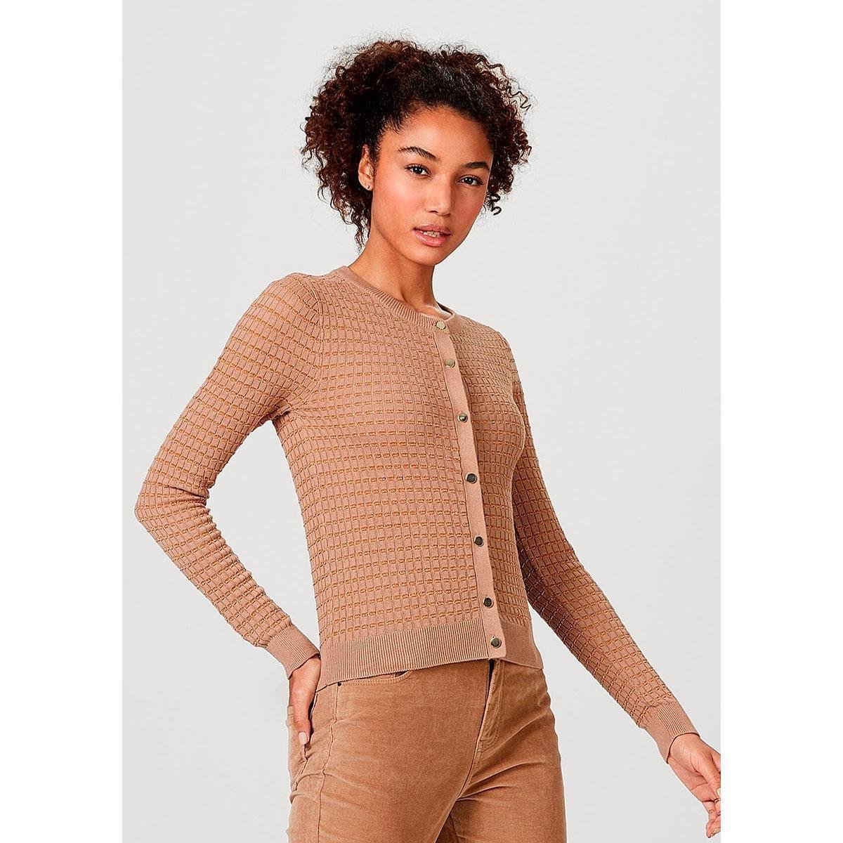 Casaco em Tricô De Algodão Com Lurex Feminino - Nude Menor preço em Casaco em Tricô De Algodão Com Lurex Feminino - Nude