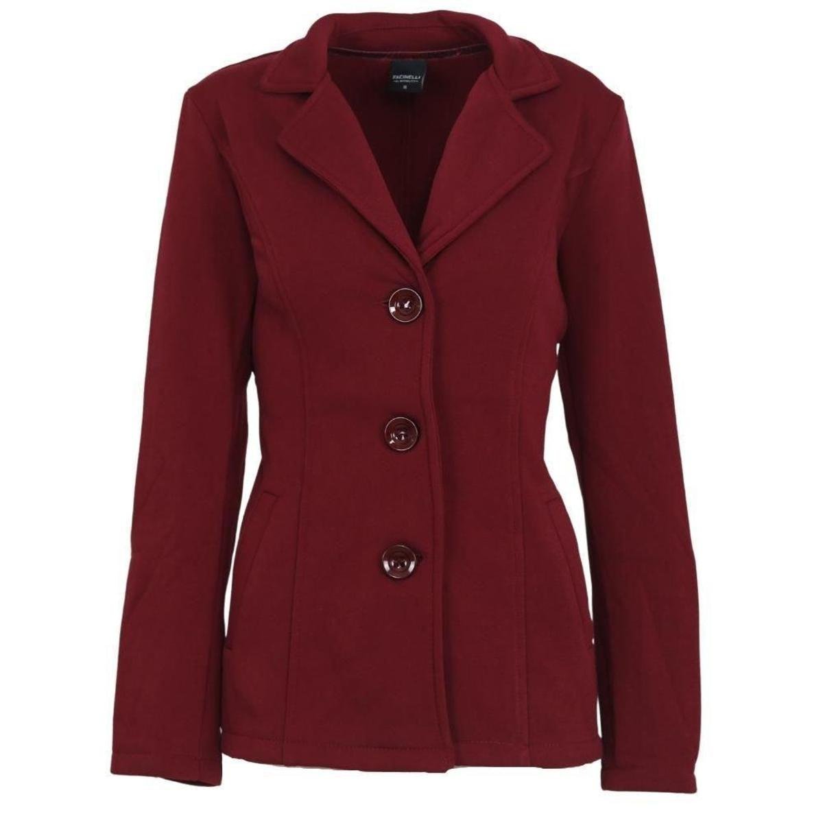 Casaco Facinelli Moletom Alongado - Bordô Menor preço em Casaco Facinelli Moletom Alongado - Bordô