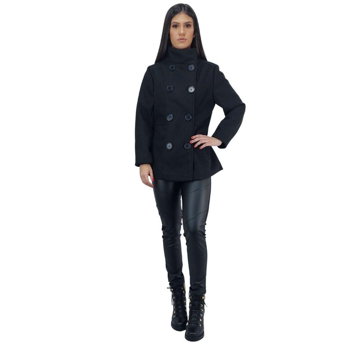 CASACO FEMININO ENFIM LÃ BATIDA - Preto Menor preço em CASACO FEMININO ENFIM LÃ BATIDA - Preto