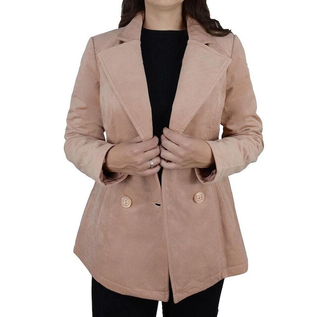 Casaco Feminino Facinelli By Mooncity Veludo Rosa - 610228
