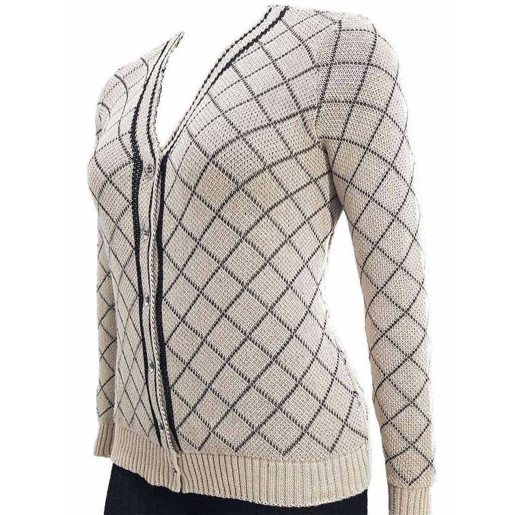 Casaco Feminino Jacquard Losango - Katlen Tricot