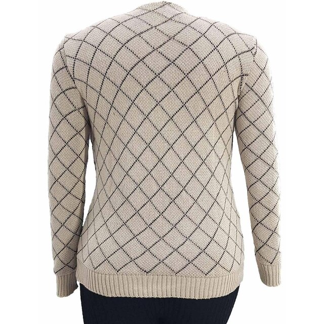 Casaco Feminino Jacquard Losango - Katlen Tricot