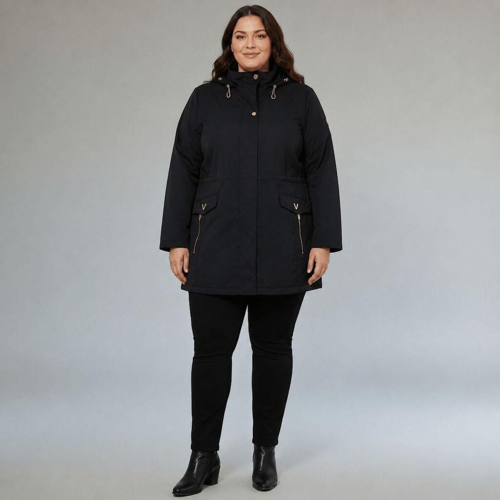 Casaco Feminino Plus Size Parca Leve Alpelo Preto 21600047 - Preto 50
