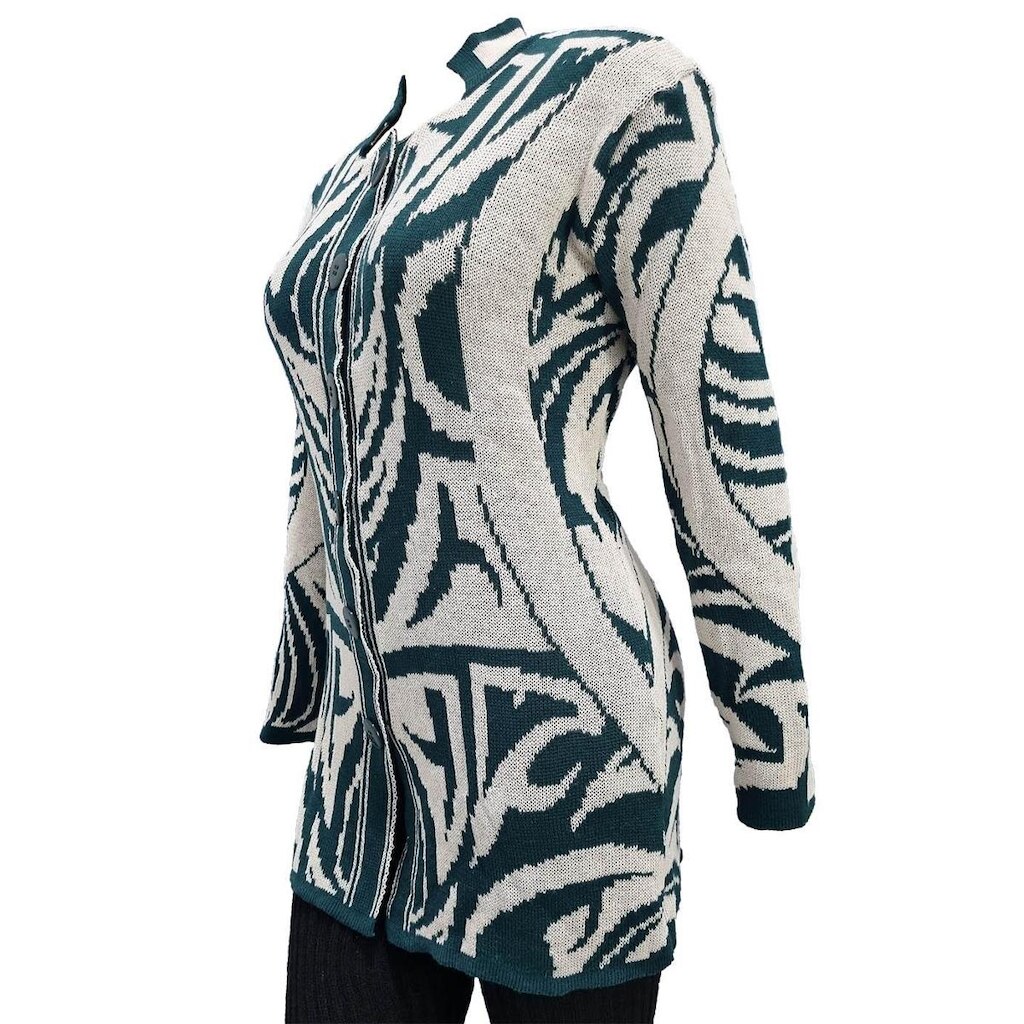 Casaco Feminino Tricot Jacquard Tribal - Katlen Tricot