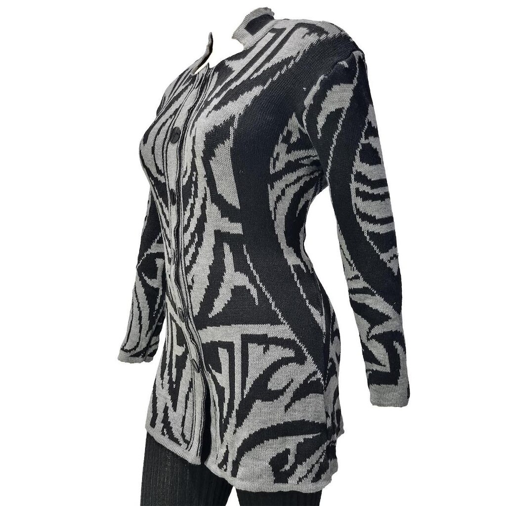 Casaco Feminino Tricot Jacquard Tribal - Katlen Tricot