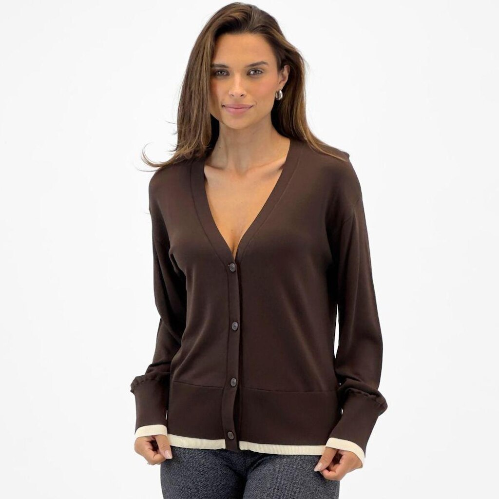 Casaco Hering Cardigan Amplo em Tricot Feminino