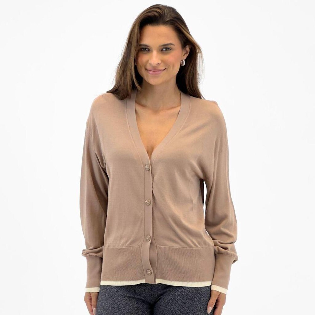 Casaco Hering Cardigan Amplo em Tricot Feminino