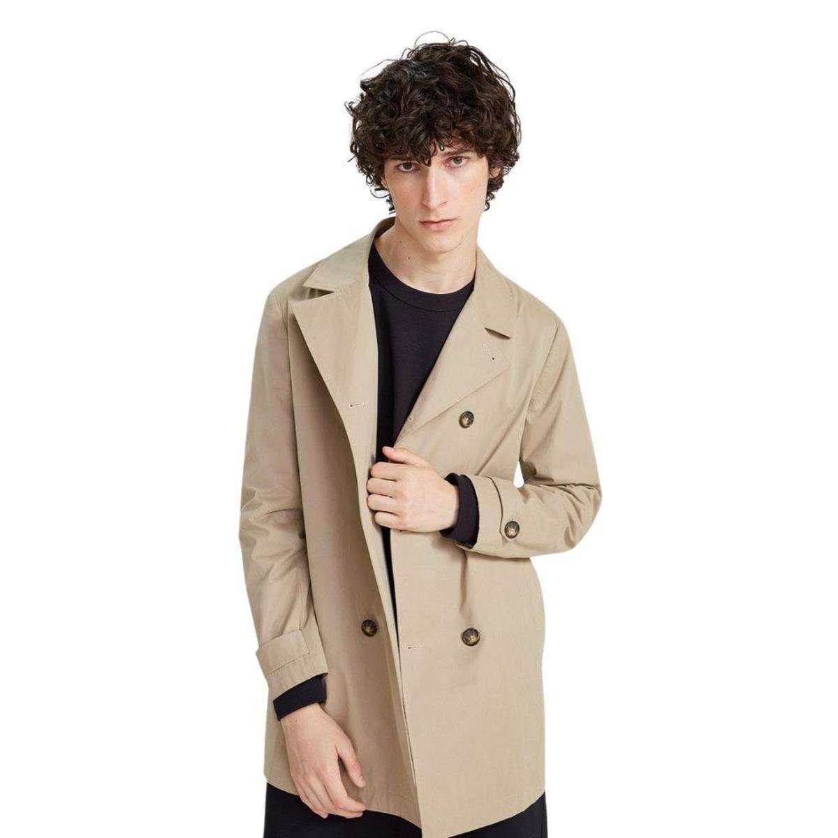 Casaco Hering Trench Coat Masculino - Bege Menor preço em Casaco Hering Trench Coat Masculino - Bege