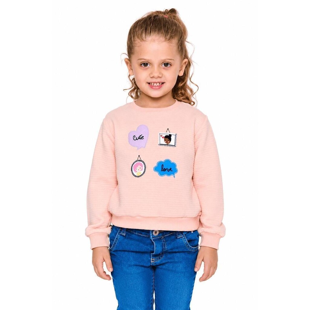 Casaco Infantil Menina Cute Love Alphabeto Rosa