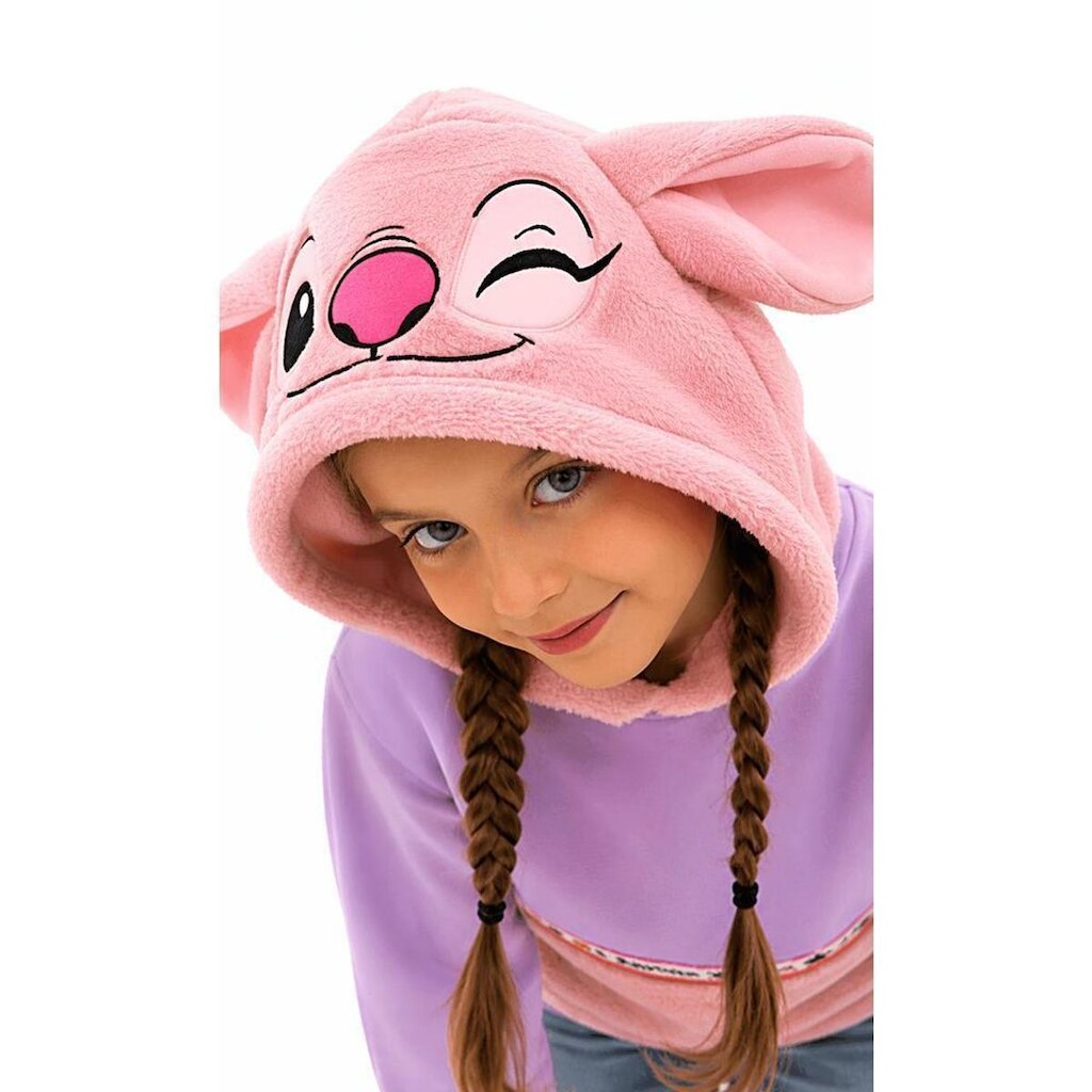 Casaco Infantil Menina Disney Stitch Western Alphabeto Roxo