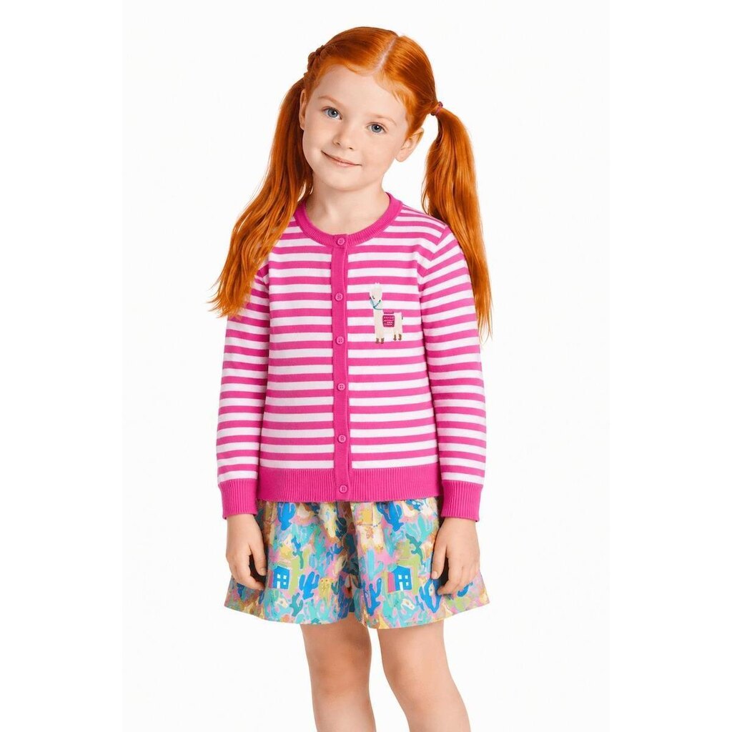 Casaco Infantil Menina Vila de Alinhavos Alphabeto Rosa
