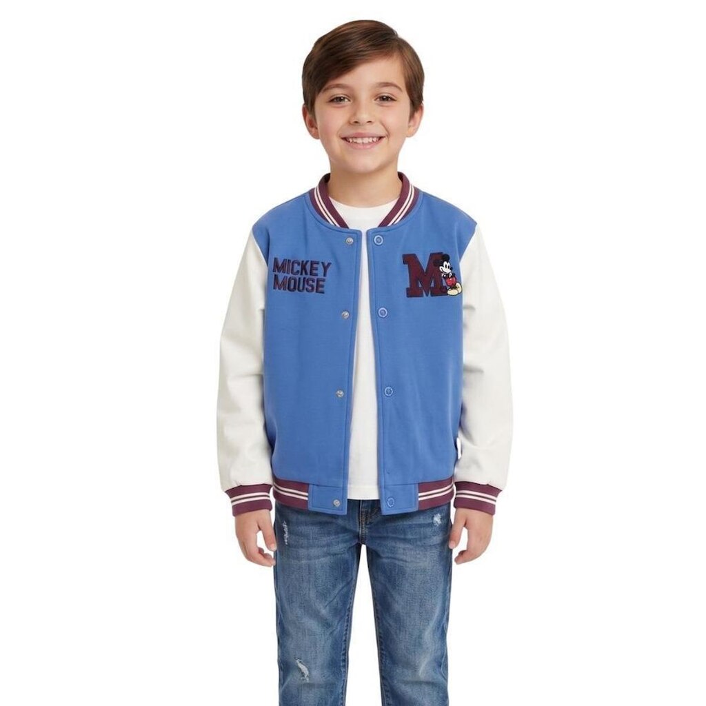 Casaco Infantil Menino Mickey College Alphabeto Royal