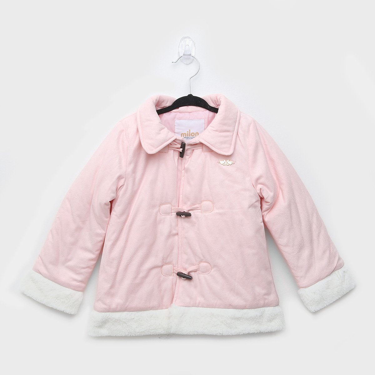 Casaco Infantil Milon Suede Feminino - Rosa Menor preço em Casaco Infantil Milon Suede Feminino - Rosa