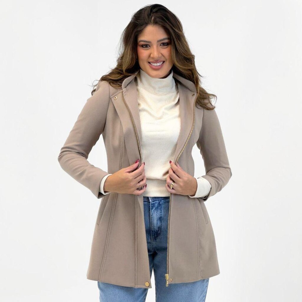 Casaco Malise 7/8 em Malha Executive com Capuz Feminino