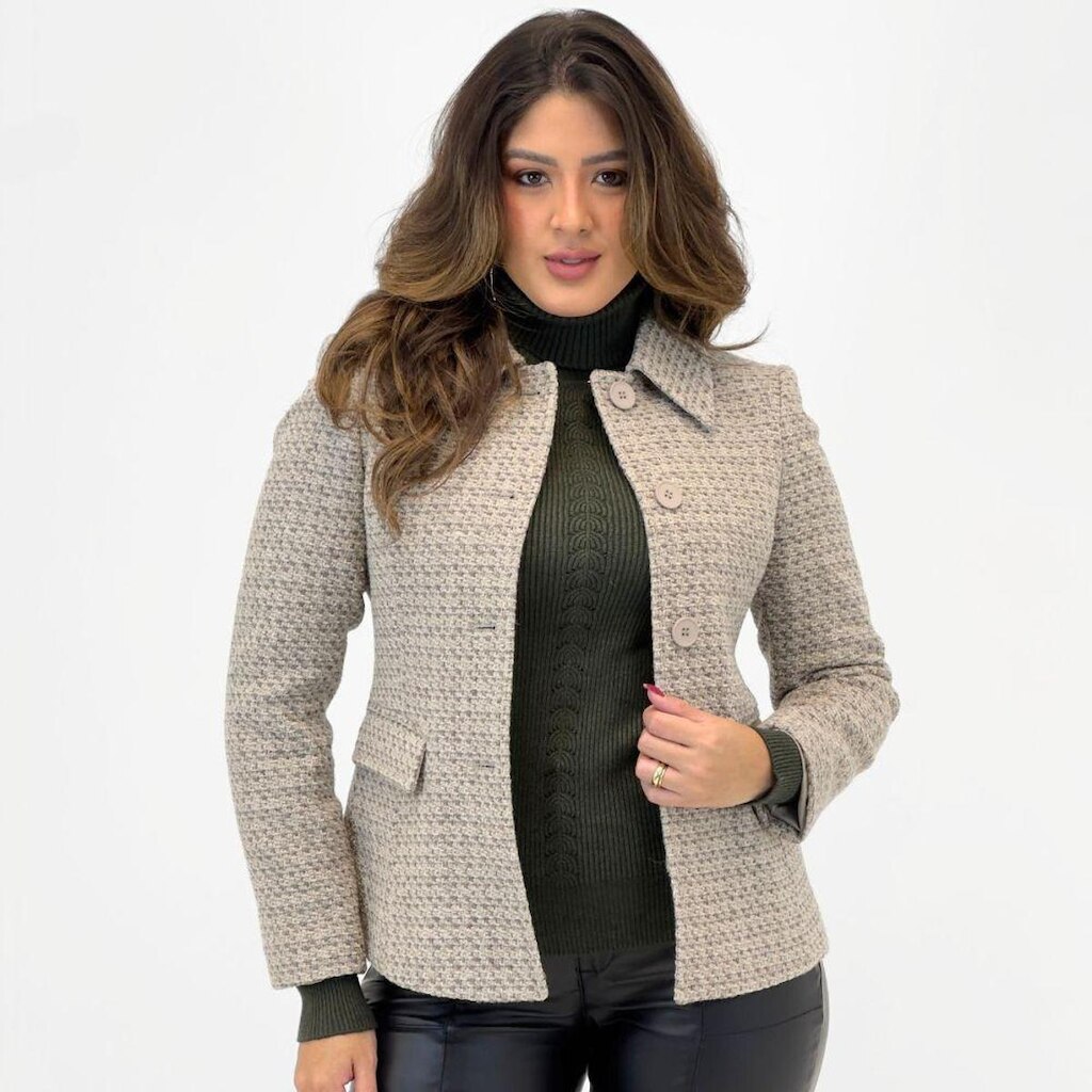 Casaco Malise Curto em Tweed Feminino